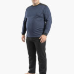 Πυτζάμα Ανδρική Plus Interlock Μπλε Μαύρο παντελόνι