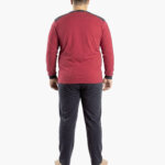 Ανδρική Πιτζάμα PLUS Interlock – 100% Βαμβακερή σε Μπορντό/Μαύρο - Image 2