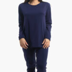 Α.A UNDERWEAR Πιτζάμα Plus Γυναικεία Ιnterlock Μπλε