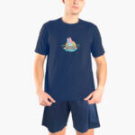 Α.A UNDERWEAR Πιτζάμα Ανδρική Καλοκαιρινή Cotton Μπλε Car