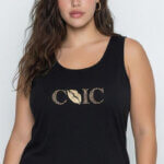 A.A UNDERWEAR Πιτζάμα plus Γυναικεία Τιράντα 100% Cotton Μαύρη Chic - Image 2