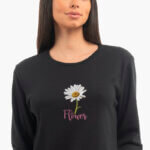 AA UNDERWEAR Πιτζάμα Γυναικεία 100% Cotton Ιnterlock Μαύρο με στάμπα - Image 2