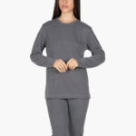 Α.A UNDERWEAR Πιτζάμα Γυναικεία Plus Ιnterlock Γκρι