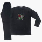 AA UNDERWEAR Πιτζάμα Ανδρική Interlock Μαύρη Christmas Ho ho ho