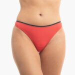 A.A UNDERWEAR Κυλοτάκι String 90% Cotton κοραλί με μαύρο λάστιχο