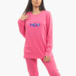 A.A UNDERWEAR Πιτζάμα Γυναικεία 100% Cotton Ιnterlock Σκούρο Μπλε με στάμπα mom