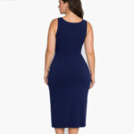 A.A UNDERWEAR Νυχτικό plus Γυναικείο Τιράντα 100% Cotton Μπλε - Image 2