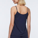 A.A UNDERWEAR Πιτζάμα Λεπτή Τιράντα Γυναικεία 100% Cotton Μπλε Smile - Image 3