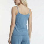 A.A UNDERWEAR Πιτζάμα Λεπτή Τιράντα Γυναικεία 100% Cotton Τυρκουάζ Πεταλούδα - Image 3