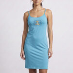 A.A UNDERWEAR Νυχτικό Λεπτή Τιράντα 100% Cotton Τυρκουάζ Bear